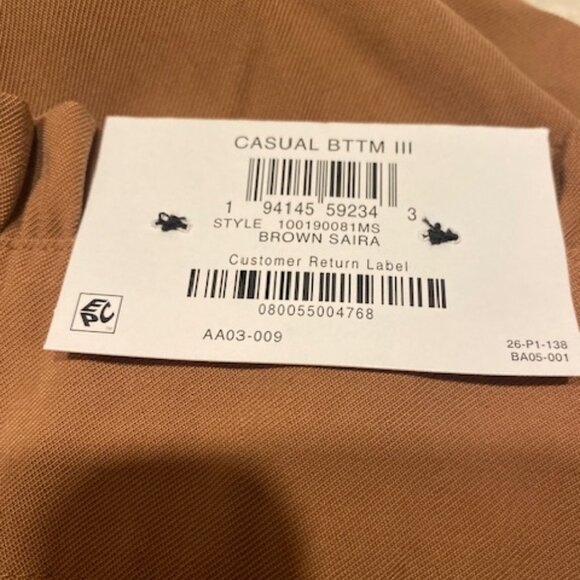 INC NWT Women's $89 Brown Saira High Waist Tapered Leg Belt Pockets Pants Sz 12 - Picture 6 of 11